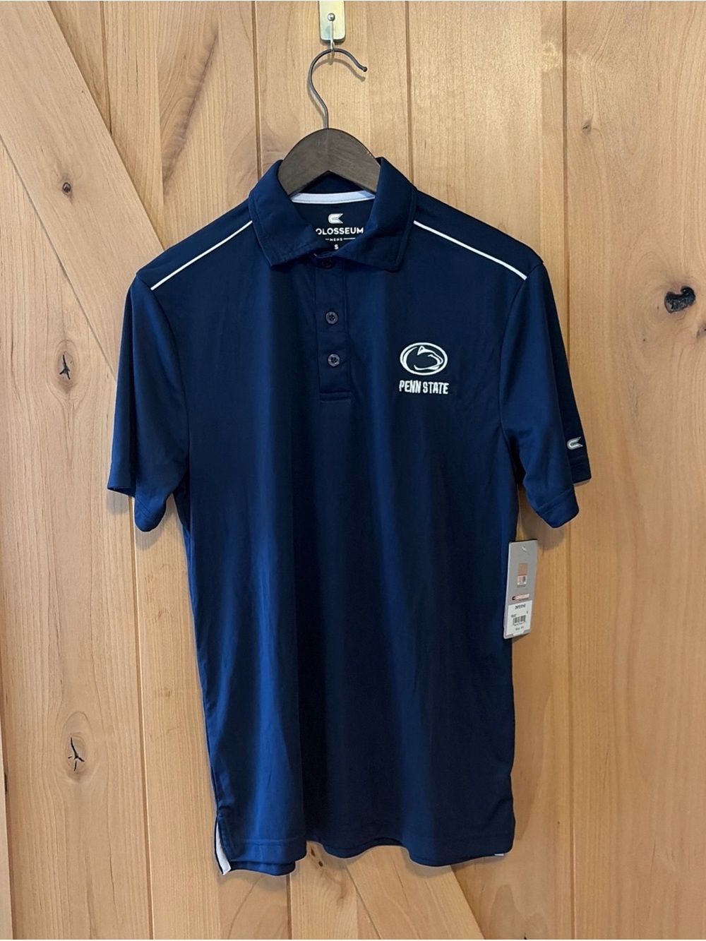 Colosseum Penn State Nittany Lions Polo Shirt Mens S Navy Blue Short Sleeve NWT